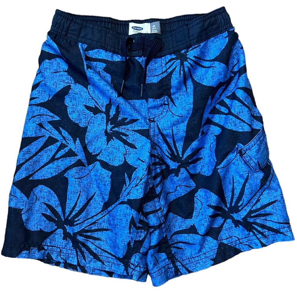 Old Navy Boy’s Blue Floral Swim Trunks